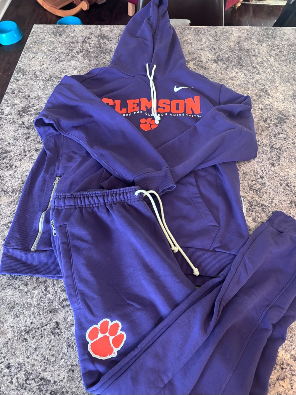 Nike Purple Clemson Tigers Hoodie & Joggers Set